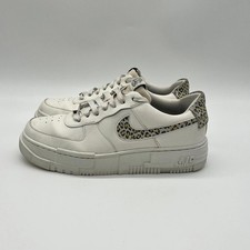 Nike Air Force 1 Low Pixel Womens UK 8 White Leopard Print Trainers DH9632-101