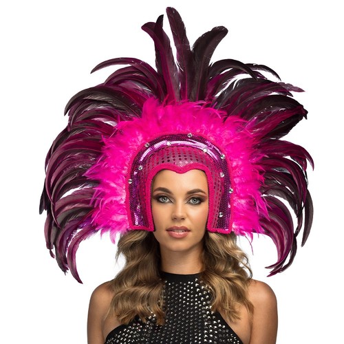 Pink samba feather - feather, headdress