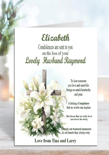 Personalised bereavement card - bereavement,