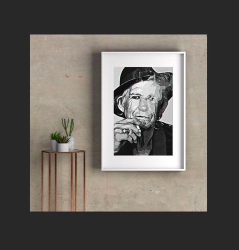 Keith richards glitch - a4, 3d