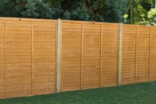 Forest Garden 6ft x 6ft Dip Treated Straight Cut Lap Fence Panel Pack of 4/5 ...