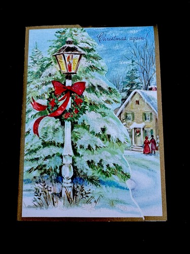 Vtg glitter xmas greeting - 1,