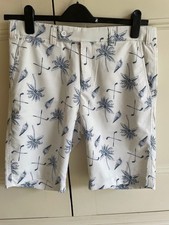 Men's Stromberg golf shorts brand new, size 32 - white with palm/golf pattern