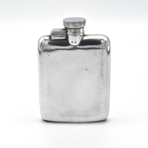 Antique solid silver hip flask - solid,