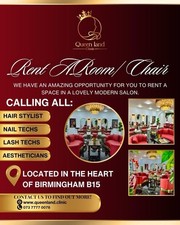 Room (3*3 m) And Hair Chair To Rent In The Middle Of Heart Of Birmingham Center