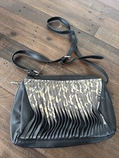 Miss Sixty Black And Gold Crossbody Bag