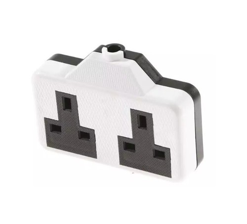 Gang white trailing - 2-gang, socket