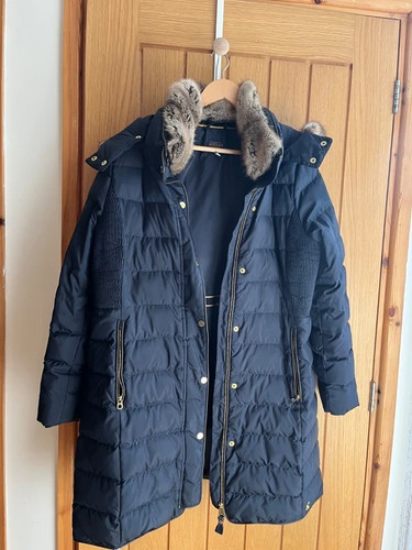 Joules navy padded down coat