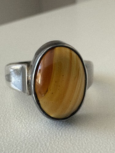 Vintage handmade silver oval - vintage,