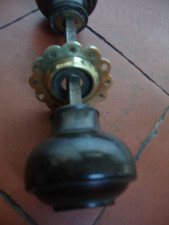 Antique Ebony and brass rim lock door knobs