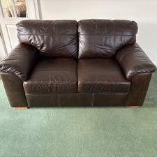 Next Bosworth Two Seater Leather Sofa - Walnut 