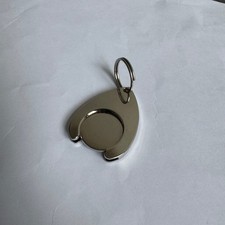 Metal Aluminium Alloy Keychain Shopping Trolley Token Coin Cart Keyring Silver