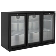 TRIPLE 3 DOOR DRINKS REFRIGERATOR LOW BAR HINGED BEER BOTTLE COOLER PUB FRIDGE