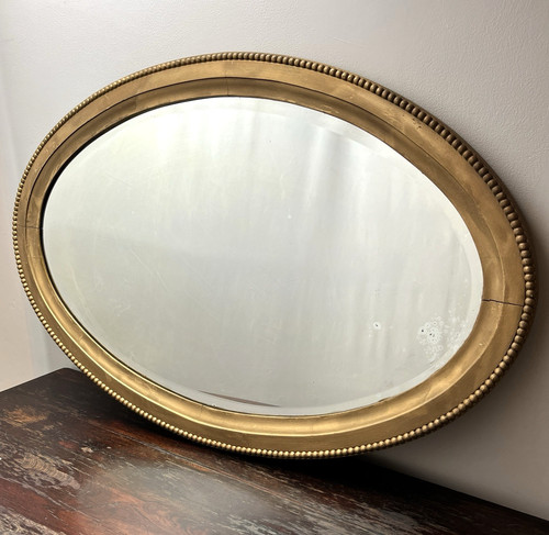 Large vintage oval beaded - beaded, gilt