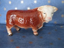Vintage Genuine Melba Ware  Hereford Bull 10" Long X 6" Tall  Made In England