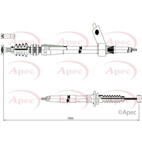 Apec handbrake cable left - handbrake,