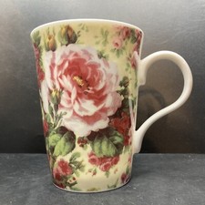 Vintage Crown Trent Limited Pink Rose Tree Fine Bone China Mug Made in England 