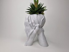 Love planter, bowl planter, small plant pot, hands pot, indoor plant, marble