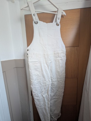 Woman white denim dungarees - tu,
