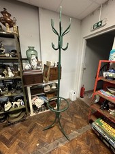 Antique Victorian Dark Green D Matthew’s Ltd Metal Coat&hat Stand 203cm Tall