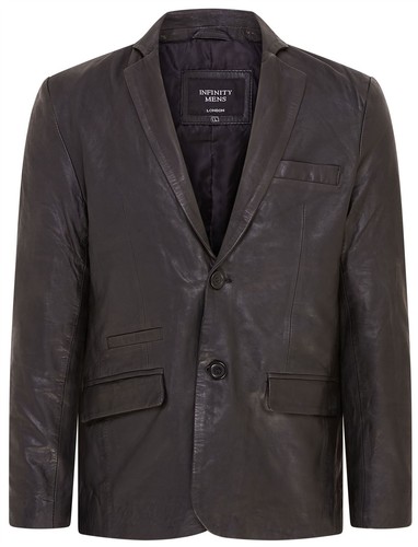 Mens black leather blazer - mens,