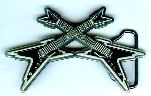 Belt buckle guitar rock - buckle,