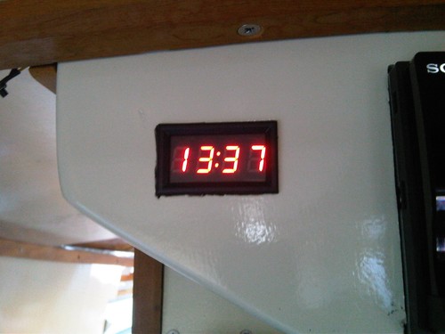 12v red digit clock - dc, with