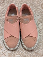 PUMA pink Trainer Shoes 5 Womens Flat Slip on Sneakers comfort casual everyday 