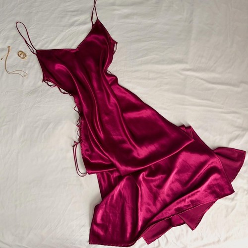 Senza magenta satin maxi - magenta,