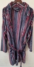 PIERRE ROCHÉ Men's Grey Striped Dressing Gown XL CG K21