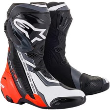 Alpinestars Supertech R Boots Motorbike Motorcycle Sports Track Race Red Fluo