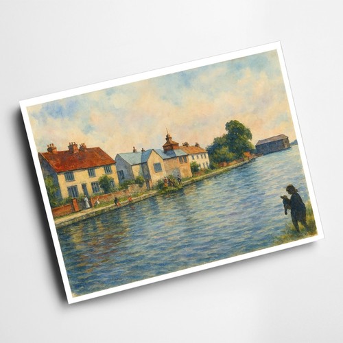 Print mill pond emsworth - a6, pond,