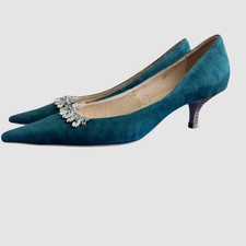 Vintage Rosa Teal Green Suede