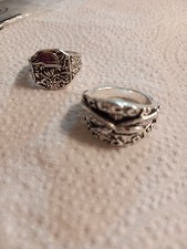 2 Lots  WW2 German  Commemorative Unisex Silver Ring Size 8