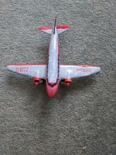 Schylling Friction Powered DC-3 Tin Airplane With Spinning Propellers