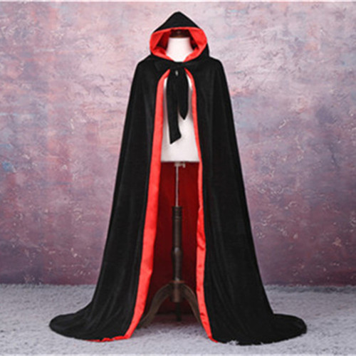 Velvet hooded outdoor cloak - velvet,