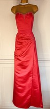 Veromia Bridesmaid/Ball Gown UK10/12 Hot Pink/Cerise Satin Sleeveless Maxi Dress