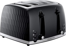 Russell Hobbs Honeycomb 4 Slice Toaster, 6 Browning levels, 1500W, Black, 26071