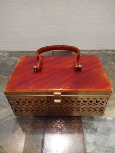 Vtg mcm lucite - amber, bakelite