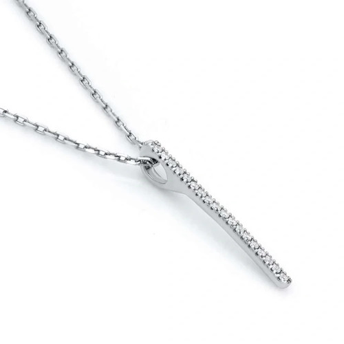 Diamond vertical bar pendant - diamond,