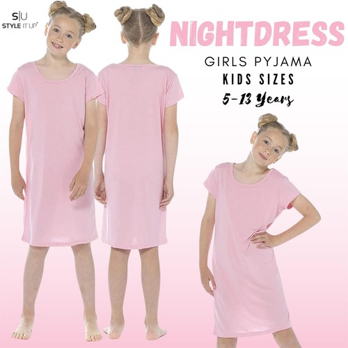 Girls pink nightdress short - girls,