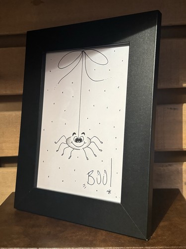 Framed spider boo picture - framed,