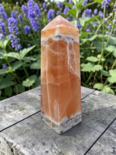 Orange calcite tower 106mm - orange,
