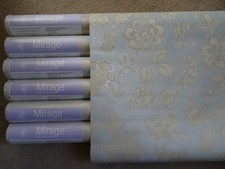 7 Rolls Vintage Mirage Wallpaper - Floral Design Number FD59434 - Blue Shimmer