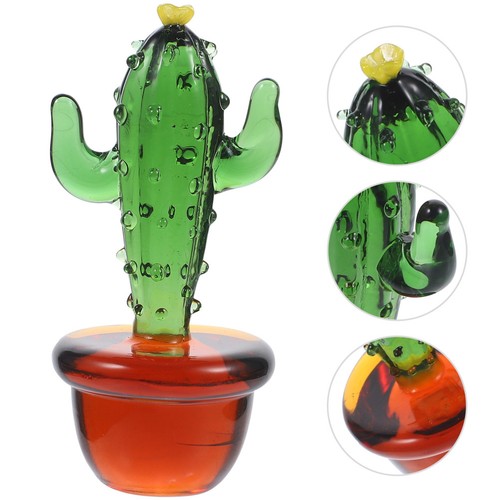 Reusable glass cactus figurine - reusable,