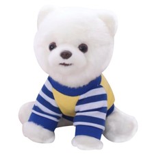 Cute Simulation Plush Toy Dog With Blue Costume Pomeranian Puppy Dog Toy