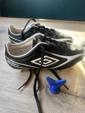 Umbro Radley a Football Boots Black And White Studded UK Size 3 With Umbro Bag.