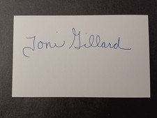 Toni Gillard Signed Index Card