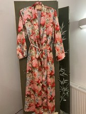 DAVID NIEPER VINTAGE SILKY ROBE DRESSING GOWN LEISURE FLORAL SIZE 14