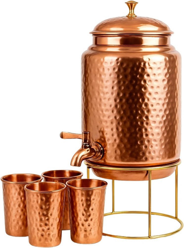 Pure copper hammered - copper, water